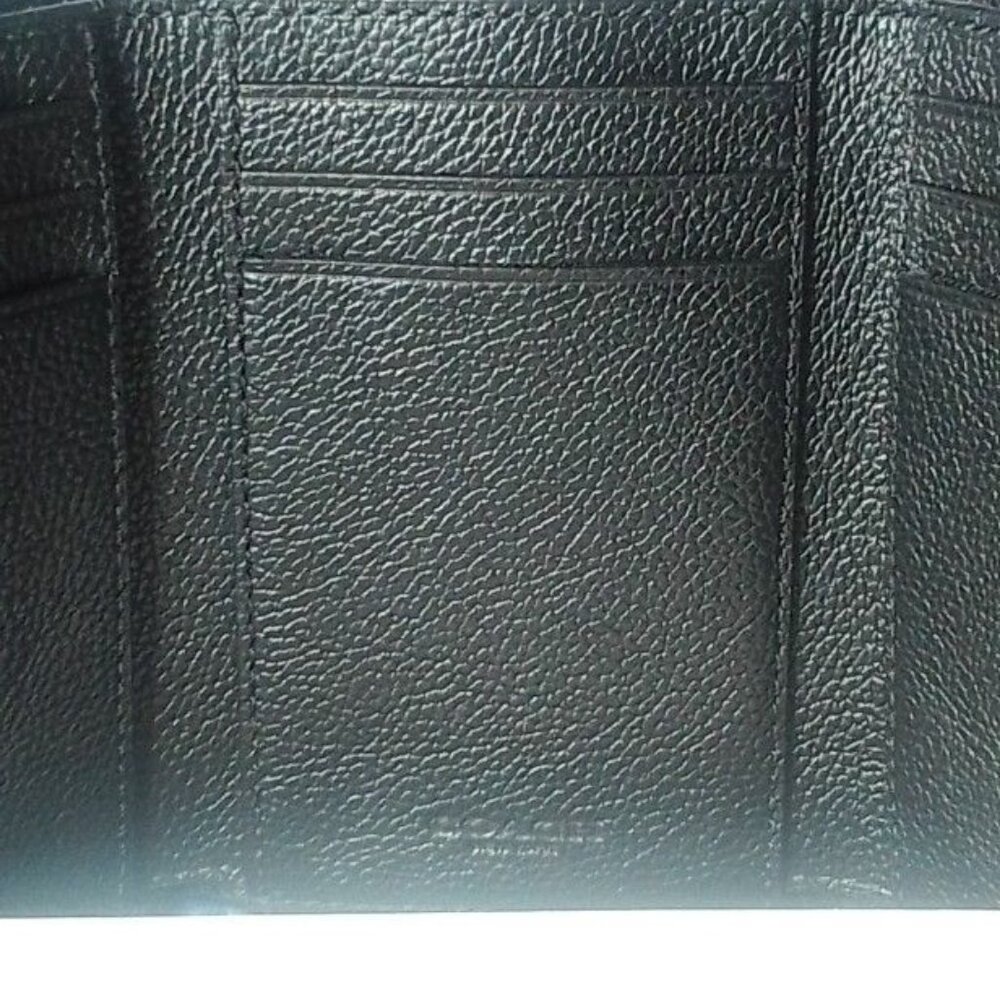 Coach New York Tri-Fold Black Leather Men's Wallet - Picture 7 of 7